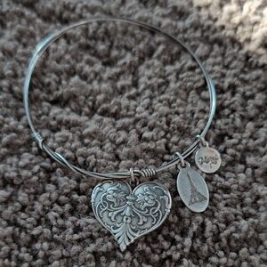 Silver Heart Charm Bangle Bracelet Beaucoup designs